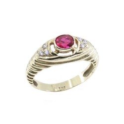 14K yellow gold spinel and zircon ring, 2476.