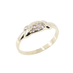 Ring in 14K yellow gold, fine design with zircon, 2477.