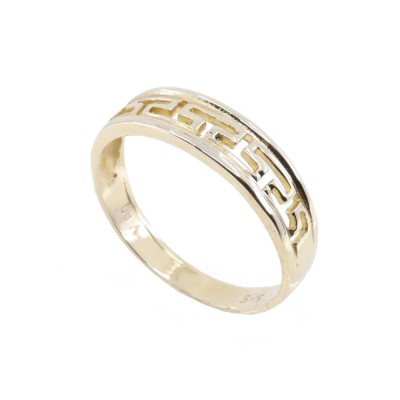 14K yellow gold meander design ring, 2483.