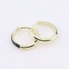 Silver earrings Prince Silvero gold-plated hoop with black enamel, 2ZK-SC116-3B.