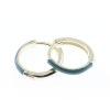 Silver earrings Prince Silvero gold-plated hoop with green enamel, 2ZK-SC116-3E.