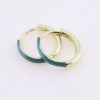 Silver earrings Prince Silvero gold-plated hoop with green enamel, 2ZK-SC116-3E.