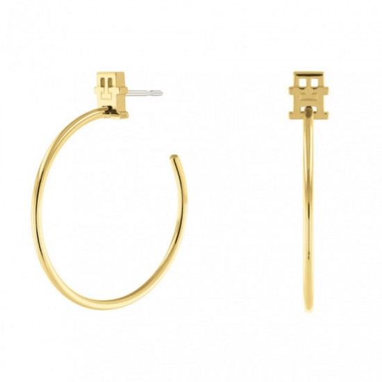 Tommy Hilfiger studded hoop earrings in gold-plated steel, 2780720.