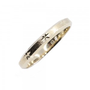 14K yellow gold star wedding ring, 2527.