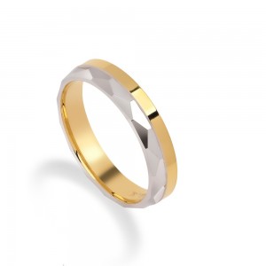 Stergiadis wedding rings 14 K gold two-tone shiny 4.00 mm (22-05), 2714.