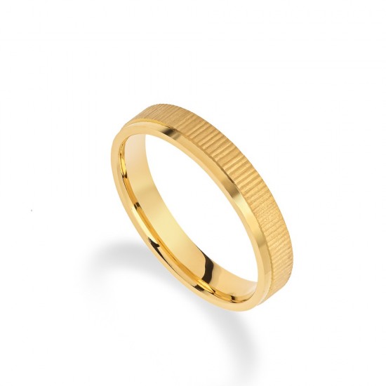 Stergiadis wedding rings 14 K yellow gold shiny-design with lines 3.50 mm (22-07), 2716.