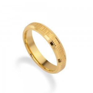 Stergiadis wedding rings 14 K yellow gold shiny-design with lines 4.00 mm (22-08), 2718.