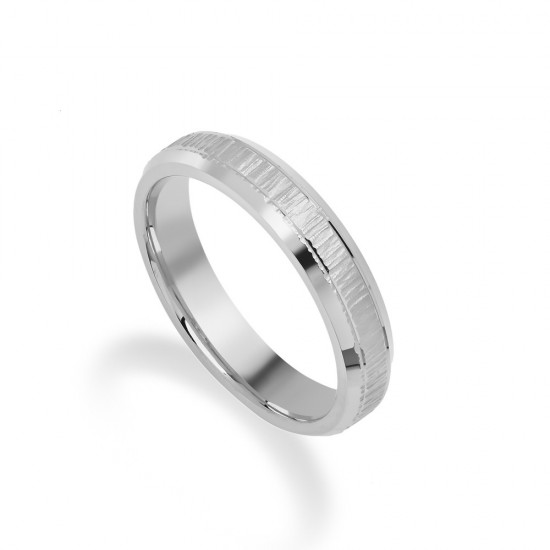 Stergiadis wedding rings 14 K white gold shiny-design with lines 4.00 mm (22-08W), 2719.