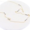 Chain necklace in 14K yellow gold with diamond machined white gold elements, 2535.