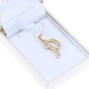 Monogram pendant greek R, 14K yellow gold with zircon, 2554.