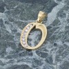 Monogram pendant O, 14K yellow gold with zircon, 2555.