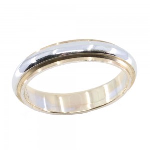 14K white and yellow gold wedding band design ring shiny, 2584.