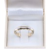 14K white and yellow gold wedding band design ring shiny, 2584.