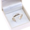 14K white and yellow gold wedding band design ring shiny, 2584.