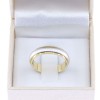 14K white and yellow gold wedding band design ring shiny-matte, 2586.