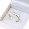 14K white and yellow gold wedding band design ring shiny-matte, 2586.