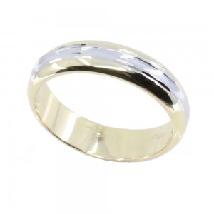 14K white and yellow gold wedding band design ring, 2589.