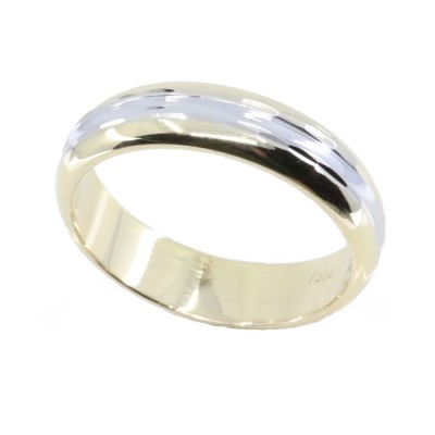 14K white and yellow gold wedding band design ring, 2589.