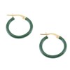 Silver hoops with deep green enamel 17mm, 2591.