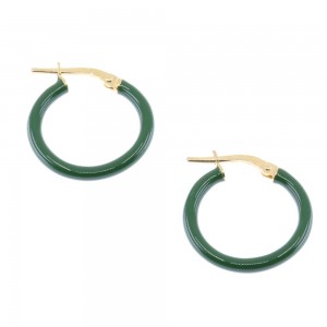 Silver hoops with deep green enamel 17mm, 2591.