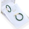 Silver hoops with deep green enamel 17mm, 2591.