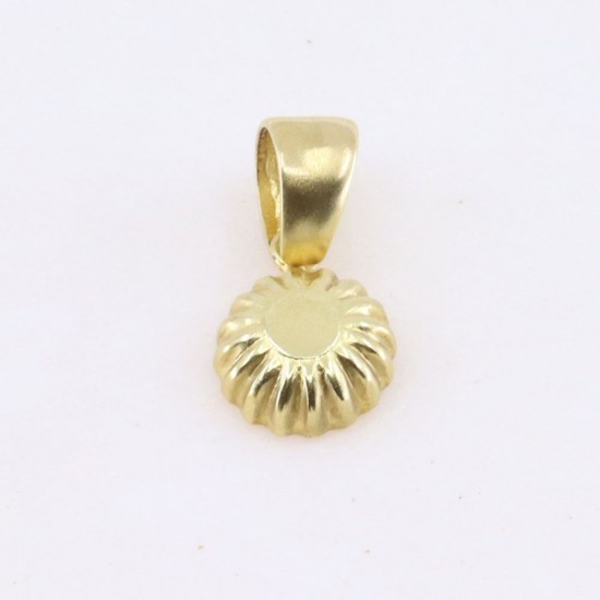 18K yellow gold semicircle pendant,