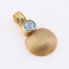 18K matte yellow gold pendant in vintage design with aquamarine, 2646.