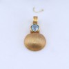 18K matte yellow gold pendant in vintage design with aquamarine, 2646.