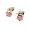 One stone earrings in 14 K gold with pink zircon, 2655.