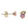 One stone earrings in 14 K gold with pink zircon, 2655.