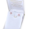 One stone earrings in 14 K gold with pink zircon, 2655.