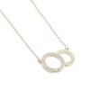 14K yellow gold circle design necklace with zircon, 2661.