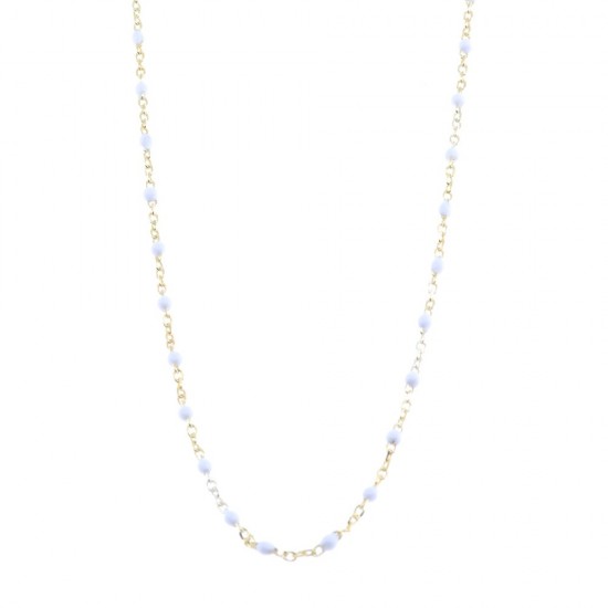 Silver necklace with small balls in white, goldplated, 2712.