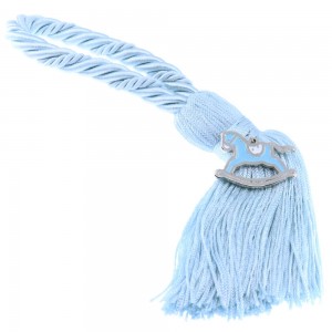 Decorative charm for christening - newborn blue horse with tassel, 2819.