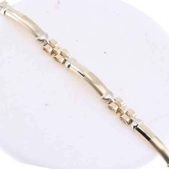 Men's chain-bracelet 14K yellow gold in a matte-glossy pattern, 2886.