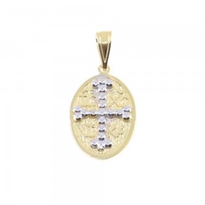 Constantinato in oval shape 14K yellow and white gold double sided, 2890.