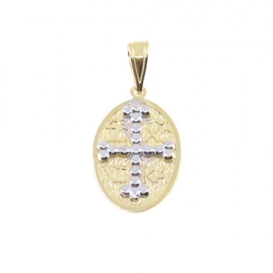 Constantinato in oval shape 14K yellow and white gold double sided, 2890.