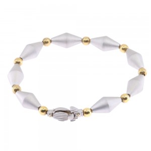 Bracelet 18K white matte gold with yellow details, Mycenaean design, 2897.