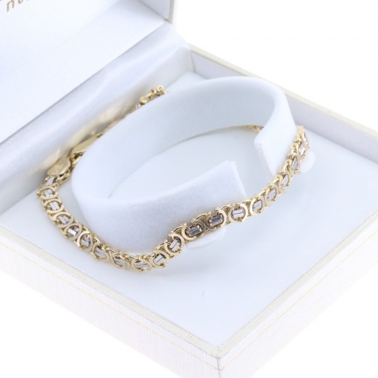 Aloro hand chain 14K yellow gold with white details, 2898.