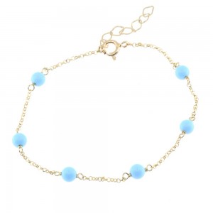 925° silver bracelet gold-plated with turquoise stones, 2904.