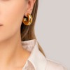 Σκουλαρίκια excite fashion jewellery κρίκοι μπούλ από επιχρυσωμένο ανοξείδωτο ατσάλι. E-89-50G, 2856.