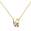 Κολιέ love-μονόπετρο από την Excite Fashion Jewellery με μαύρα και λευκά ζιργκόν από επιχρυσωμένο ασήμι 925°, K-113-AS-M-G-105.