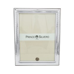 Prince Silvero frame striated in-out design outside with 925° silver, 13x18 cm, MA/S416WB.