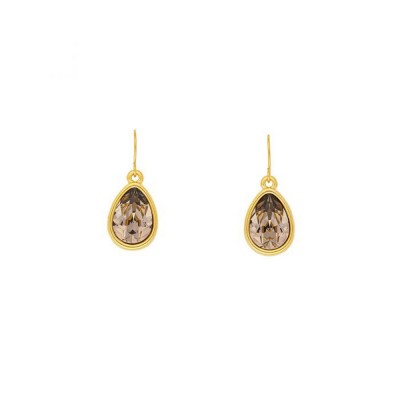 Handmade gold plated earrings Excite Fashion Jewellery with honey Swarovski crystal in drop shape, S-852-01-04-8.