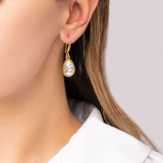 Handmade gold plated earrings Excite Fashion Jewellery with Swarovski crystals, S-852-01-25-8.