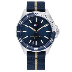 Tommy Hilfiger Logan ρολόι με υφασμάτινο μπλε λουράκι, 1792011.