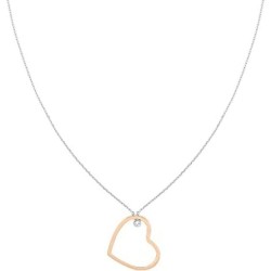 Tommy Hilfiger steel necklace with pink heart and zircon, 2780759.