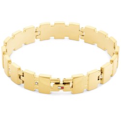 Tommy Hilfiger steel gold-plated bracelet with zircon and logo, 2780780.