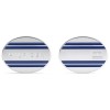 Tommy Hilfiger steel cufflinks in silver color with blue lines and logo, 2790284.