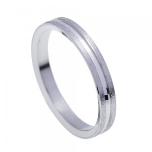 Stergiadis wedding rings 14 K white gold shiny-matte 3.50 mm (20-02), 2678.